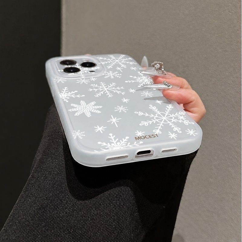 Силиконовый чехол на весь экран «Снежинка» для Apple iPhone 12-15 и XS/XR Pro Max
