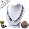 THICK Men' Chain Silver Cuirass FULL Diamond 8mm Cuban