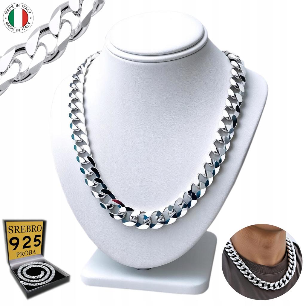THICK Men' Chain Silver Cuirass FULL Diamond 8mm Cuban