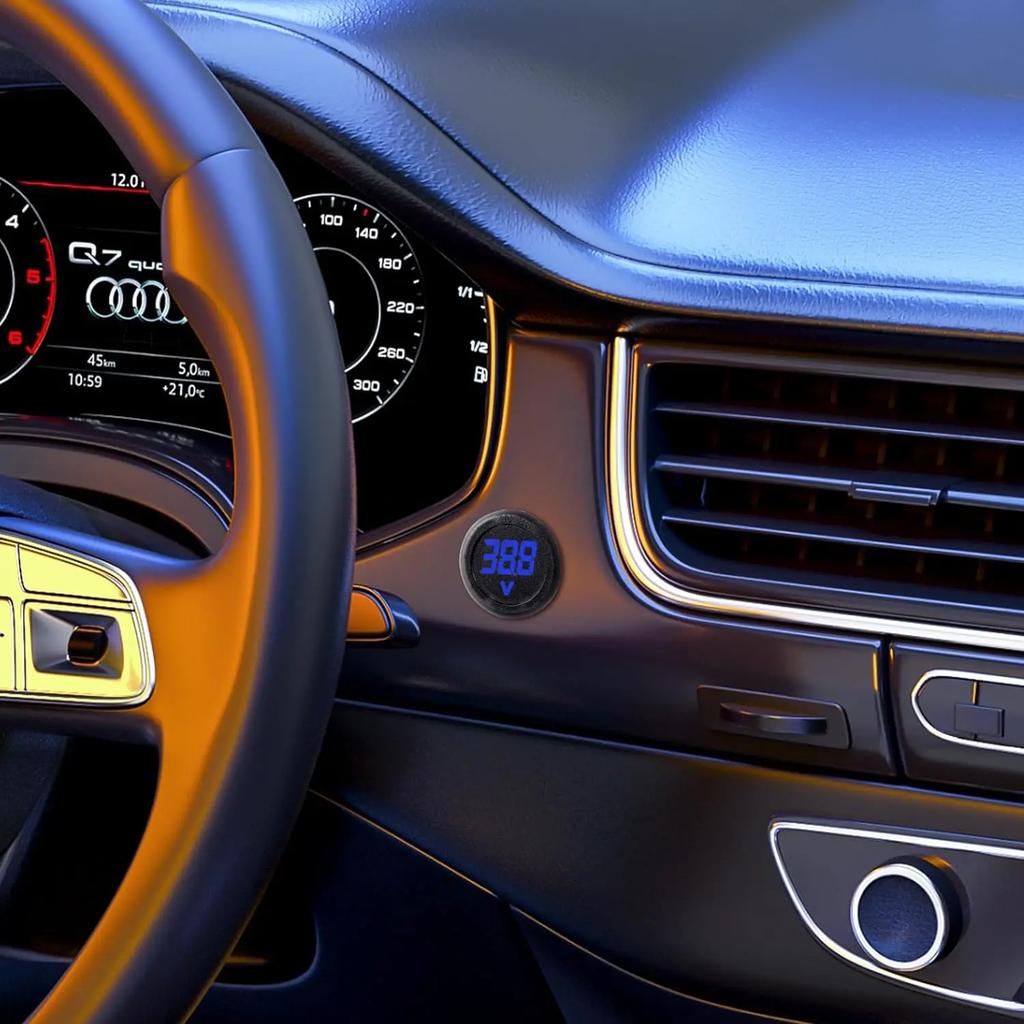 2/4 шт. DC 4-100 В Автомобильный измеритель напряжения Светодиодный цифровой дисплей 12 В 24 В Водонепроницаемый вольтметр Круглый измеритель напряжения Детектор напряжения Тестер