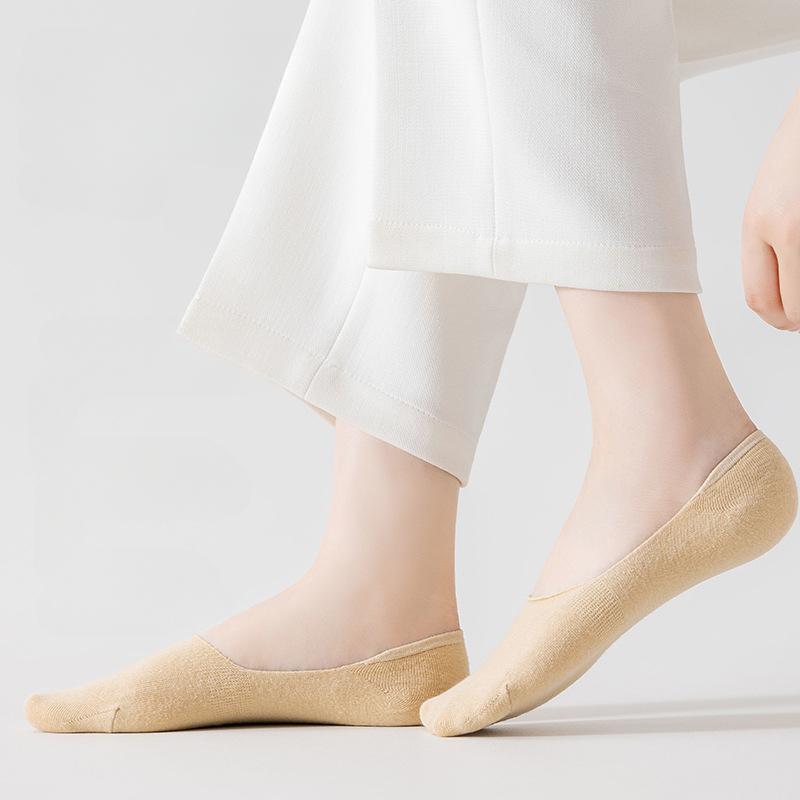 5 Pairs Women's Invisible Cotton Socks Summer Thin Shallow Pop-socks Breathable Sweat Absorbent Mesh Spring Boat Socks