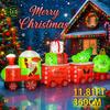 11.81FT Holiday Lighting With LED Lights Giant Christmas Inflatable Decoration Santa Train Xmas Garden Supplies Home Ornaments