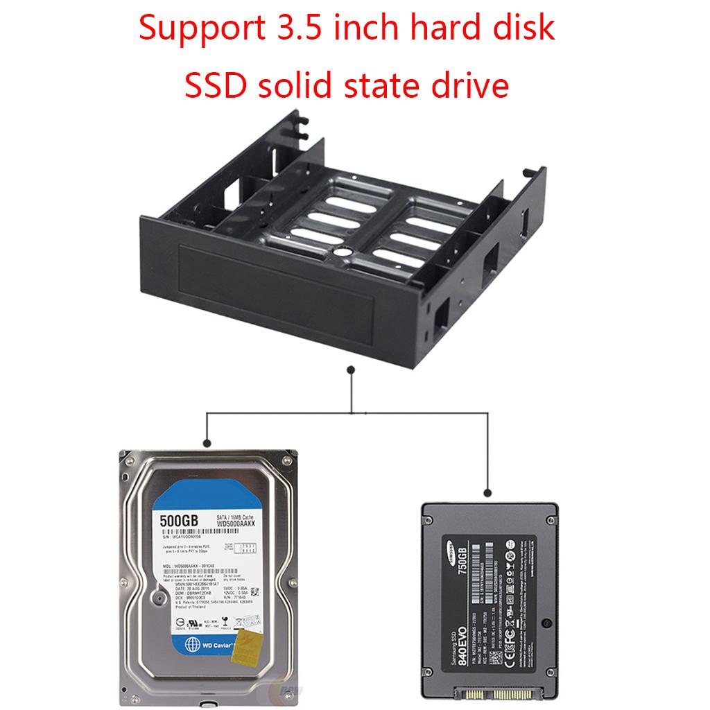 Пластиковый ABS Держатель для SSD 2,5 дюйма и HDD 3,5 дюйма в отсек 5,25 дюйма для корпуса ПК