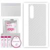 apgo Protective Skin Sticker for the Back Compatible with Sony Xperia 1 III SOG03, Wrap Film, Foil, Vinyl - Pattern Transparent Carbon