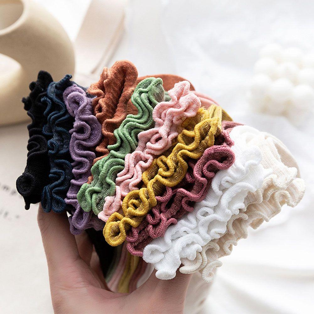 Breathable Cotton Super Thin Spring Summer Frilly Ruffle Socks Ankle Short Women's Socks Boat Socks