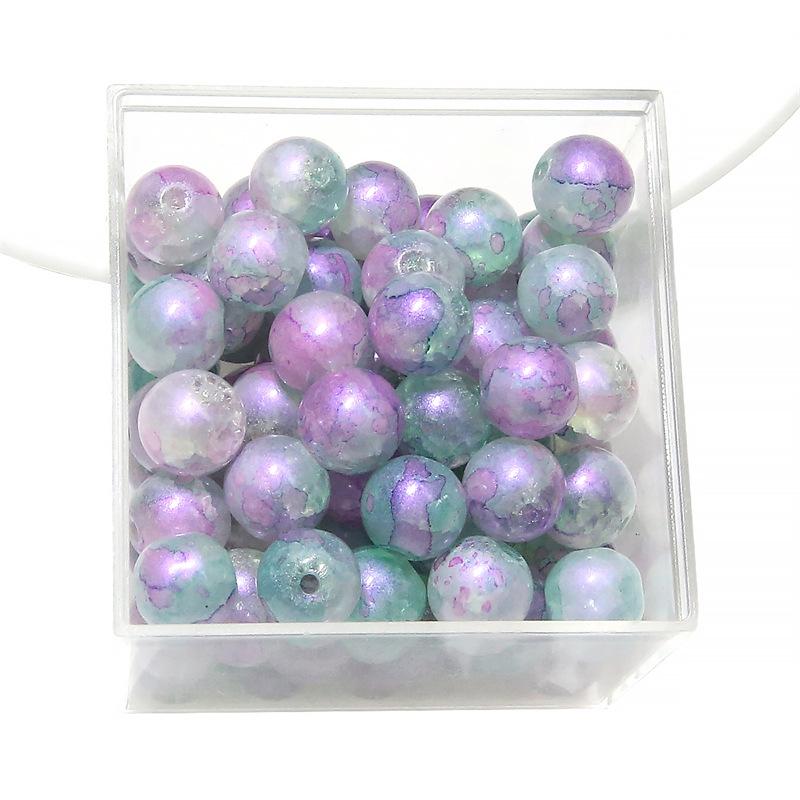 10 мм стеклянные бусины-попки Halo Inside Broken Round Бусины из глазури Ретро-бисер ручной работы Diy Ice Crack Jewelry Бусины-попки для изготовления ювелирных изделий