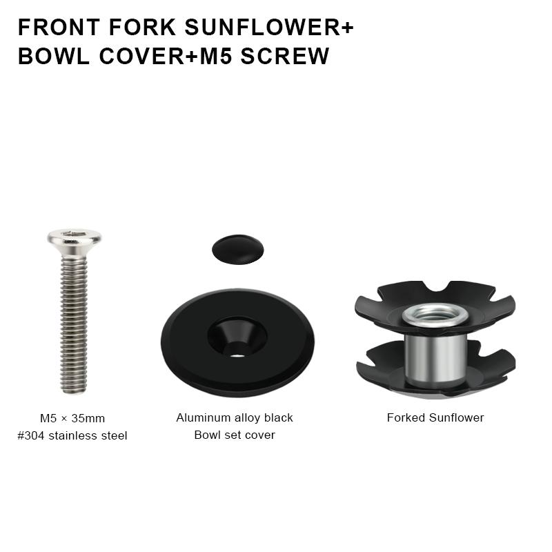 Крышка верхней крышки выноса рулевой колонки для велосипеда Крышка верхней крышки выноса рулевой колонки для велосипеда Болт винта рулевой колонки Гайки-звездочки для трубы передней вилки 1-1/8" 28,6 мм