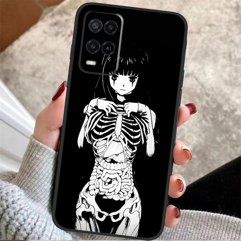 Horror Manga Style Case For Oppo A40 A16 A76 A96 A60 A98 A58 A78 A18 A38 A80 A77 A57 A17 A74 A54 A94 A15 A5 Pro