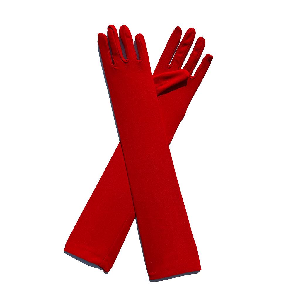 45см Эластичные перчатки из молочного шелка для праздничных вечеринок и танцевальных выступлений