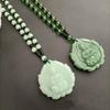 Китайский стиль зеленый нефрит ручной работы Гуаньинь нефрит кулон ожерелье буддийский орнамент амулет для женщин мужчин счастливый ювелирный подарок