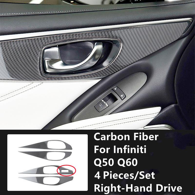 Углеродное волокно, модификация салона автомобиля, накладка, полоски, декоративные наклейки для Infiniti Q50 Q60, внутренний Стайлинг автомобиля