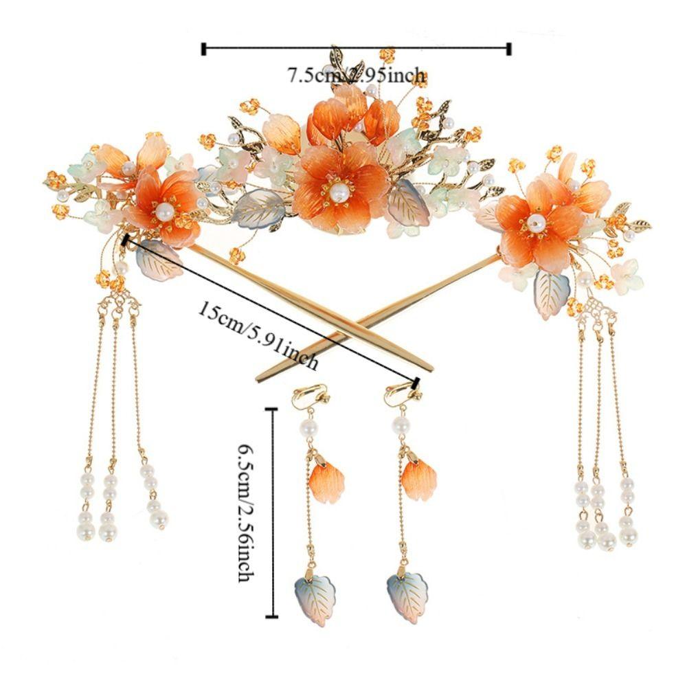Tassel Ancient Hair Stick Sets Chinese Style Earrings Hairpin Set Bridal Headwear  Jewelry