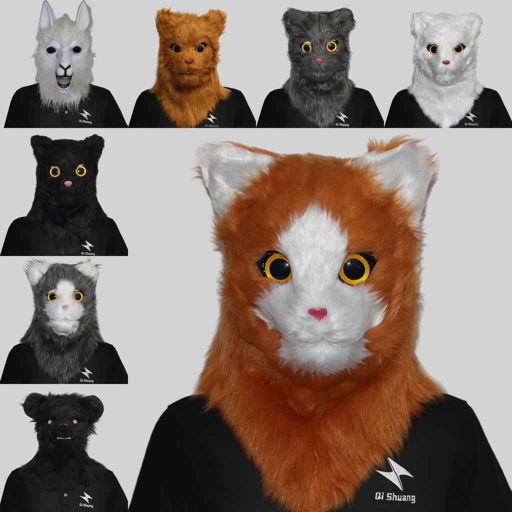 Уморительные маски голов животных с открывающимся ртом, изображающие гориллу, тигра, волка, для праздничных мероприятий