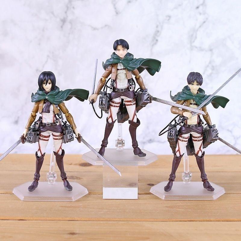 Новинка в наличии Атака Титанов Figma Ручная Мобильная Кукла Ливай Эрен Капитан Микаса Коллекционная Фигурка Действия Игрушка Подарок Премиум Качество