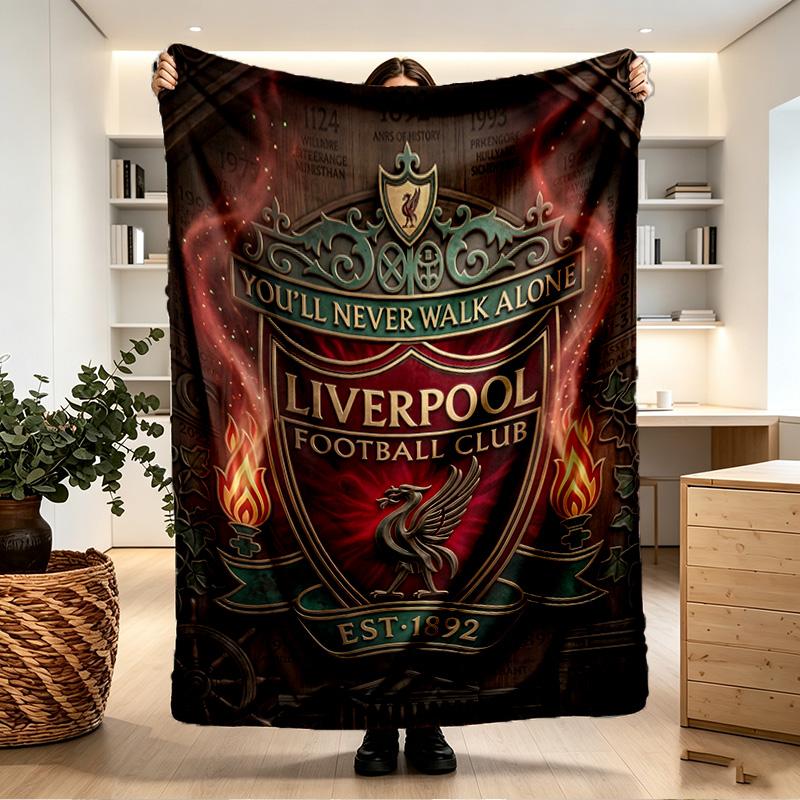 Liverpool Football Club Print Blanket - Soft & Comfortable, for Bedroom, Travel, Sofa, Home Decoration - Birthday Christmas Gift for Friend