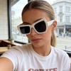 Новые Популярные Модные Квадратные Женские Солнцезащитные Очки Большого Размера Ретро Мужские Солнечные Очки Женская Мода Зеркальные для Улицы Oculos