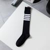 AMUSIVE Asymmetrical Striped Spring & Autumn Knee-Length Socks for Women
