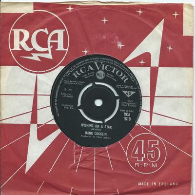 7-дюймовая пластинка ХЭНК ЛОКЛИН - Загадывая желание на звезду RCA1610 RCA Victor 1967 Великобритания Фолк Б/У