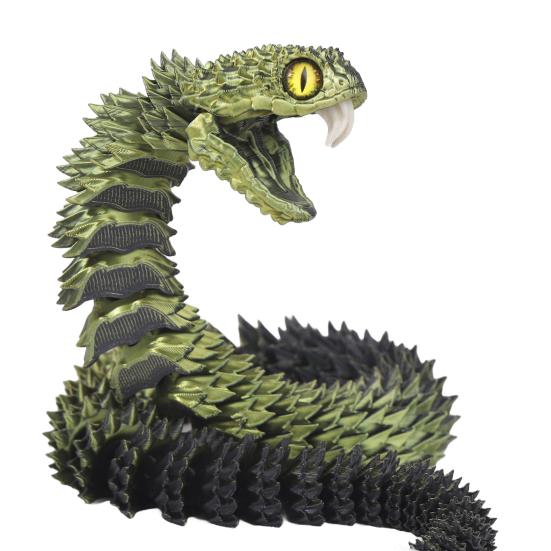 3D-печатная шарнирная змея, гибкая змея, украшение с зубами, игрушка для снятия стресса с домашнего питомца, декор для домашнего офиса