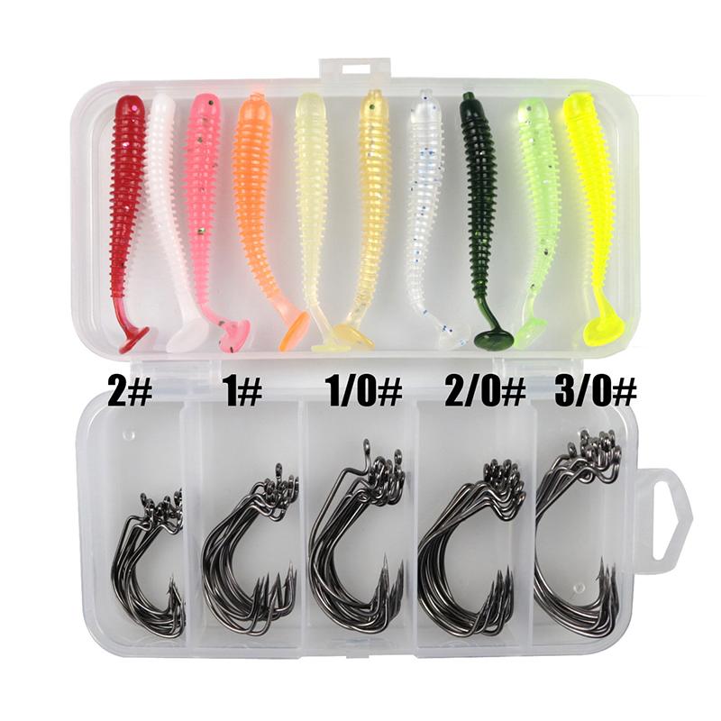 Крючок для ловли воблеров Texas Rig Lure Fishing Hook Set Крючок из высокоуглеродистой ванадиевой стали