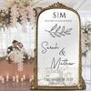 Personalized Welcome To Our Wedding Decal Custom Name Wedding Mirror Sign Vinyl Decal Sticker for Mirrors Wall Entry Decor-Sticker Wide 12"