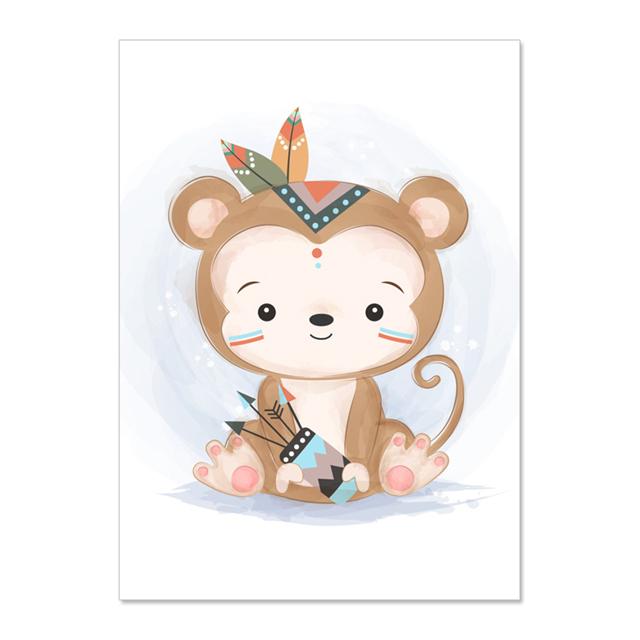 Мультфильм Милые Животные Детская Настенная Живопись Холст Картины Плакаты И Принты Настенные Картины Детская Комната Декор Без Рамки