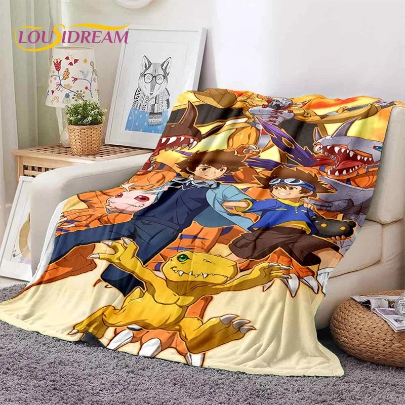 Мягкое фланелевое одеяло в стиле ретро Digimon Adventure Monster Cartoon для кроватей, диванов, пикников, плед для покрывала, детский подарок