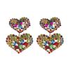Женские серьги-капли в стиле ретро, ​​серьги-подвески из титанового стального сплава, акриловые красочные хрустальные серьги в форме сердца, геометрические украшения для ушей