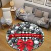 Statement Round Christmas Multicolor Rug Pad, Non-Slip Floor Mat for Bathroom