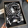 New Korean-style Striped Scarf for Women with Thin  Narrow Long Flat-angle Streamer Scarf  Headband  Tie-up  Holiday Gift