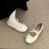 Fashion Temperament Bow Flat-bottomed Small Leather Shoes Women's 2025 New Spring with Skirt Soft-soled Mary Jane Single Shoes