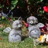 Pet Memorial Headstone Resin Cat Puppy Angel Ornament Home Indoor Garden Patio Pet Memorial Statue Comforting Gift for Grieving Pet Owners