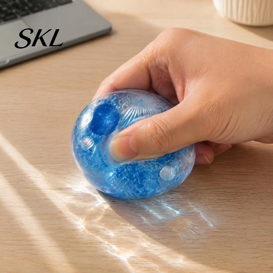 Anxiety Relief Squeeze Ball Clear Stress Fidget Toy, Slow Rebound Transparent Toy for Home Office School