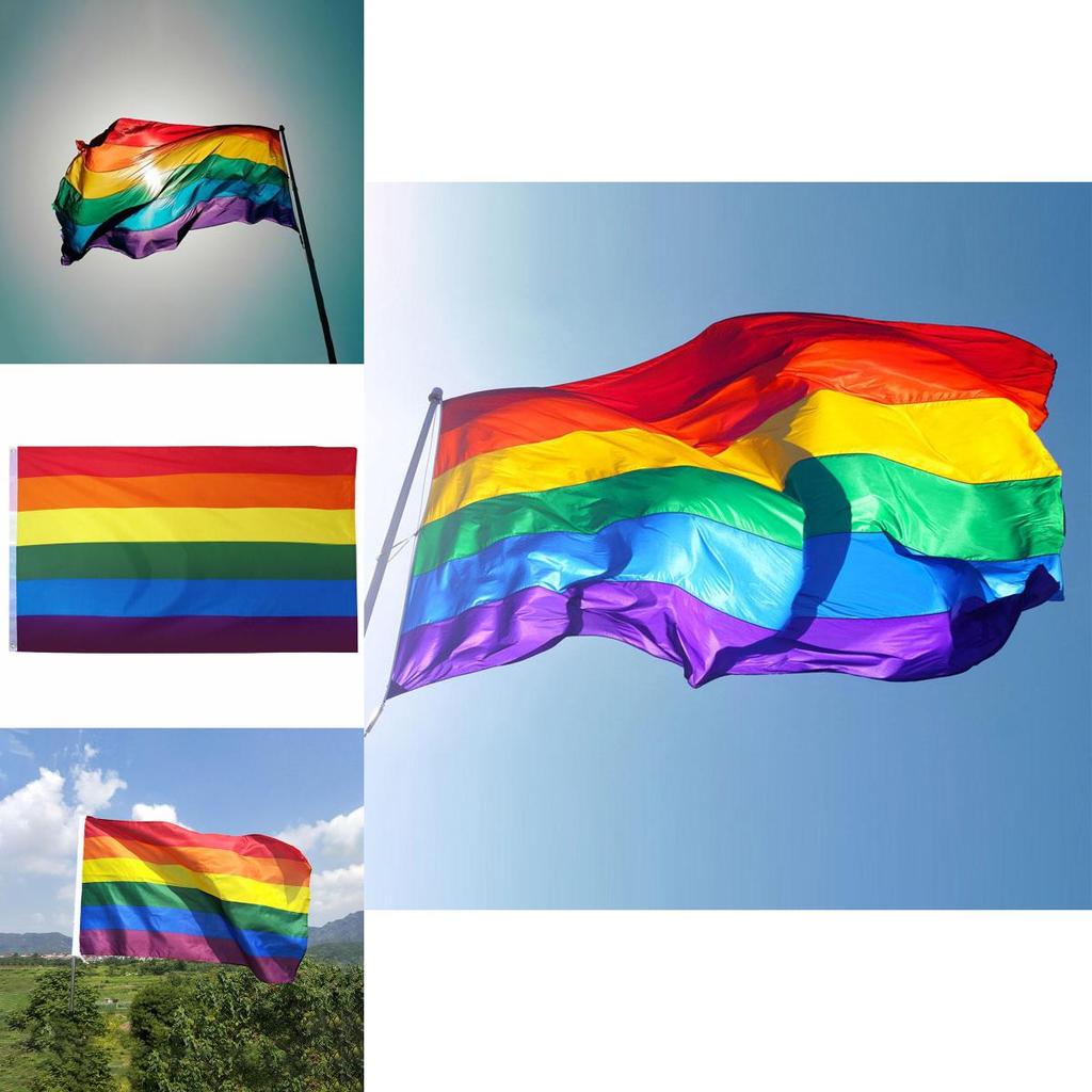 Vibrant Rainbow Lgbt Flag 5ft X 3ft Ideal For Festivals And Parades With Metal Eyelets