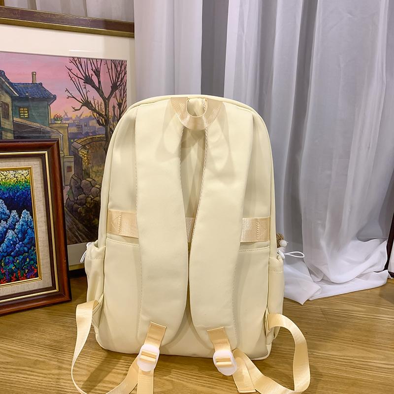 Студенческая школьная сумка однотонный кампусный рюкзак женский большой емкости рюкзак