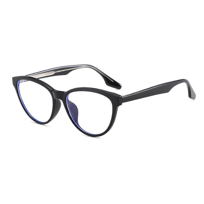INS Style Cat-Eye TR Frame Glasses: Fit for Prescription, Anti-Blue Light, Large Face Slimming CP9
