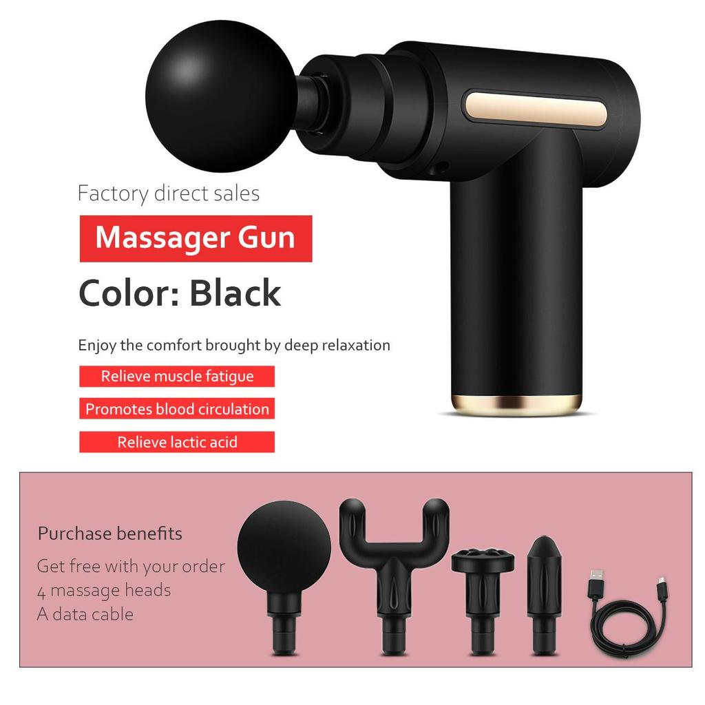 1 шт., пистолет для массажа мышц, перкуссионный массажер для глубоких тканей, спортсменов, облегчение боли и расслабление, электрические массажеры для спины, мощный, тихий