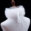 Tulle Bridal Wedding Mesh Puffy Fake Collar Temperament Pleated Girls Scarf Fluffy Ruffled Collar Neck Ruff for Costume Party