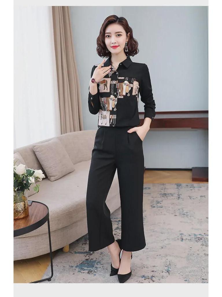 Женская ретро-рубашка с длинным рукавом из шифона с цветочным принтом для осени и весны