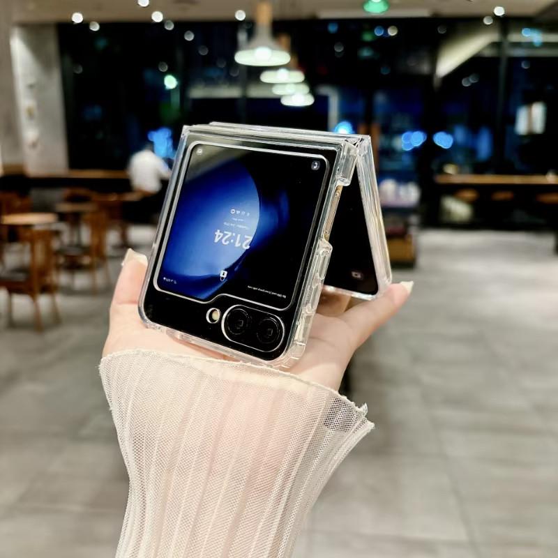 Для Samsung Galaxy Z Fold6 Fold5 Fold4 Fold3 Flip6 Flip5 Flip4 Flip3 Flip Fold 6 5 4 3 Прозрачный магнитный жесткий противоударный чехол для телефона из поликарбоната