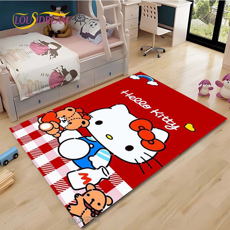 Hello Kitty каваи Мультяшный Аниме Ковер для Гостиной Спальни Коврик для Кухни Двери Детский Нескользящий Напольный Коврик Alfombra Подарок на День рождения