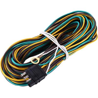 Miady 25 футов Жгут проводки прицепа с 4-контактным плоским разъемом, 18 AWG провода с цветовой кодировкой, удлинитель жгута проводки фонарей прицепа с белым проводом заземления 4 фута