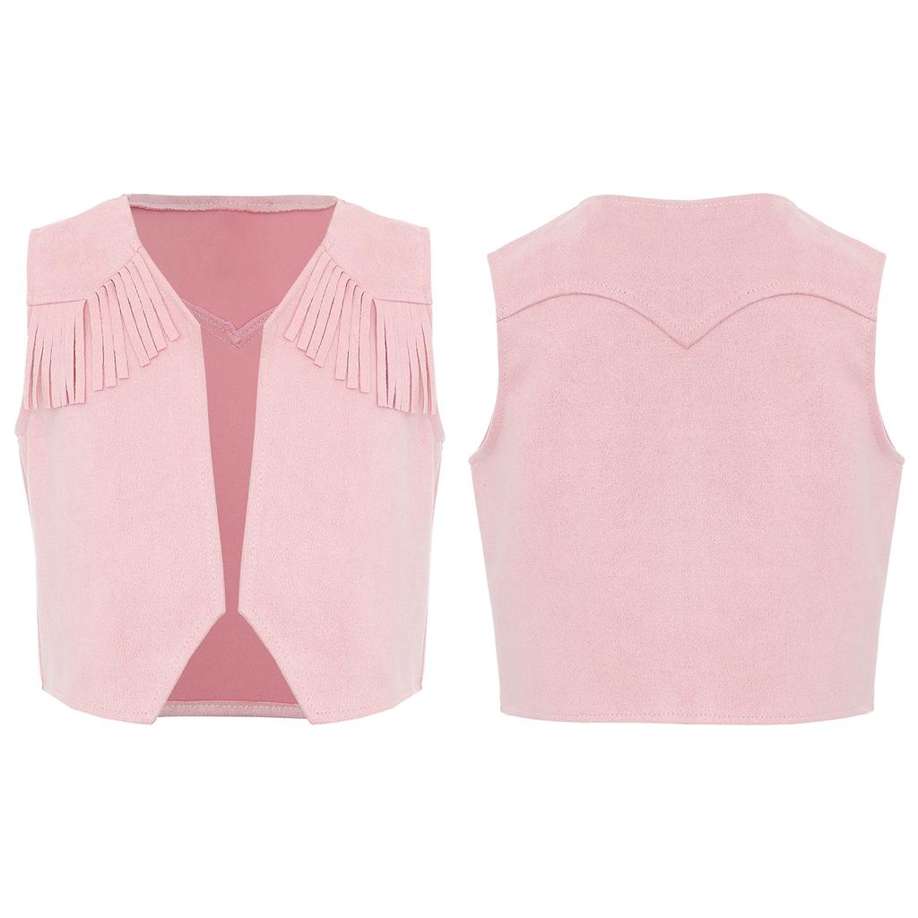 Детский ковбойский жилет в стиле вестерн для мальчиков, замшевая кожаная куртка с острым подолом для Хэллоуина, карнавала, вечеринки