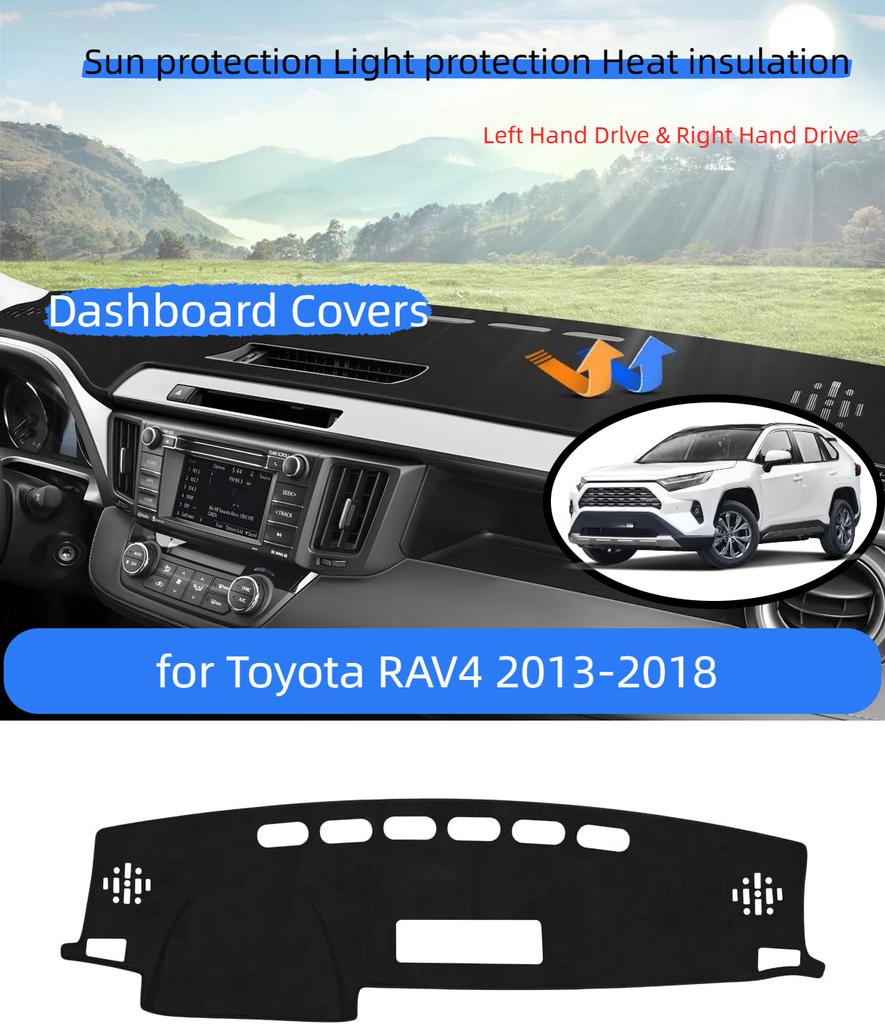Индивидуальная посадка для коврика на панель приборов Toyota RAV4 2013-2018 Аксессуары Защитная накладка на панель приборов из замши Нескользящий коврик-защита для панели приборов Защита от солнца