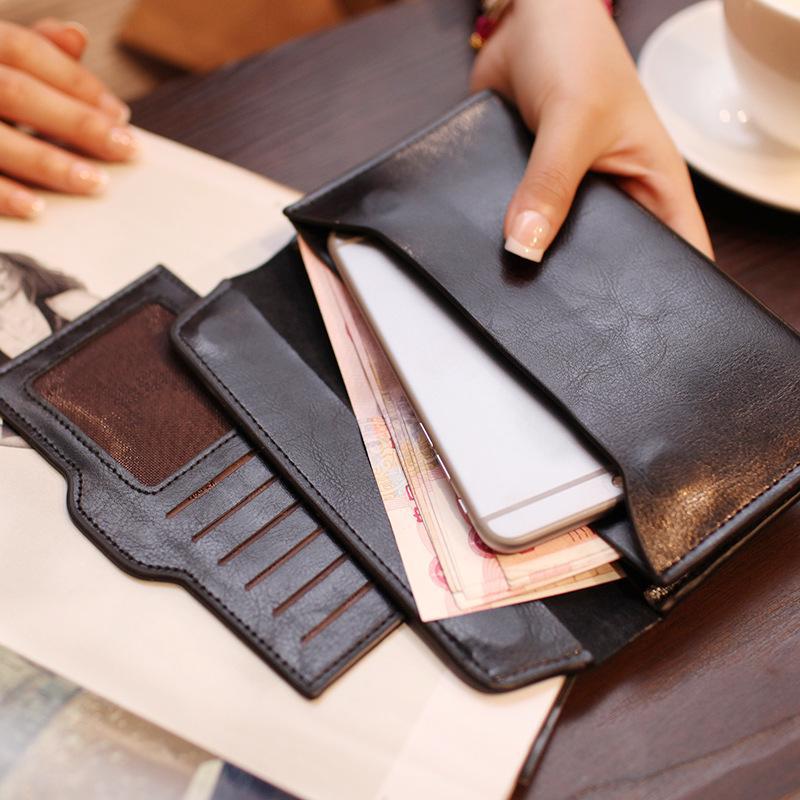 Aliwood Genuine Leather Women's Wallet Clutch Bag Large Capacity Ultra-Thin Fashion Simple Long Wallets Phone Bag Purse