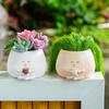 Face Planter Resin Cartoon Coffee Drinker Flower Pot Sitting Figure Succulent Planter with Drainage Hole for Indoor Outdoor Potted Plants