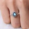 Кольцо с натуральным лабрадором, синим ярким драгоценным камнем, дизайнерское кольцо ручной работы, эффектное кольцо, серебро 925 пробы, кольцо в стиле бохо
