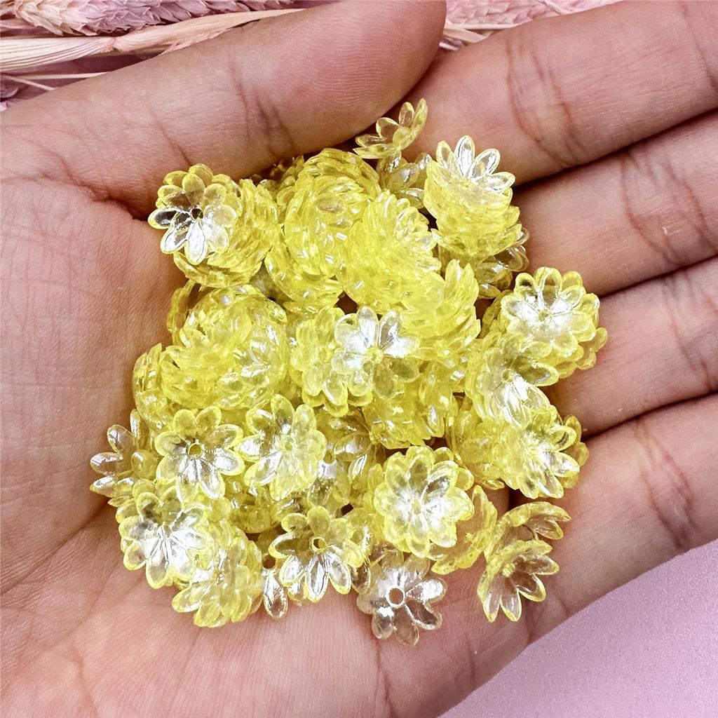 100pcs 9.5mm Fashion Acrylic Flower Beads For Bracelet Necklace Making DIY Jewelry Accessories
