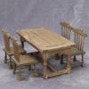 Miniature Wooden Dining Table Doll House Decoration Table Furniture Toys Simulation chair