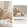 Throw Pillow Case with Tassel Bohemian Style Short Plush Fringe Decor Office